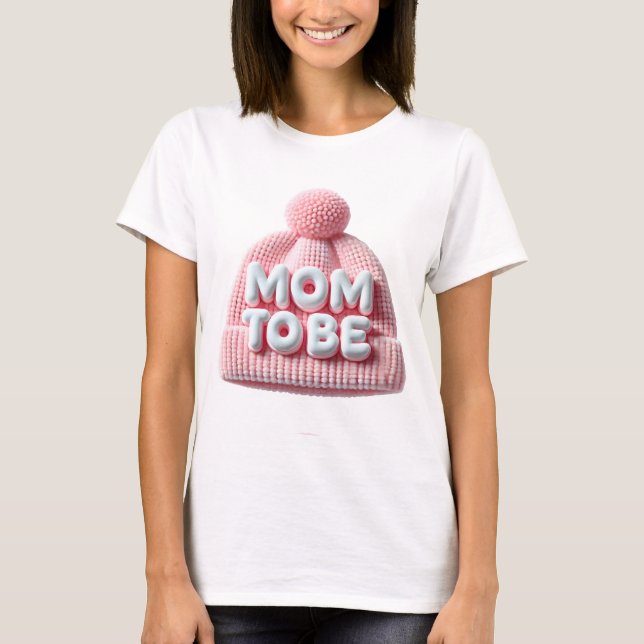 T-shirt Mom To Be Baby Announcement Design with Cute Baby (Devant)