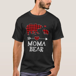 T-shirt Moma Bear Buffalo Plaid Red Buffalo Plaid Family