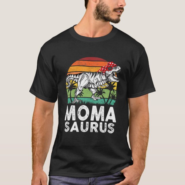 T-shirt Momasaurus Funny T Rex Dinosaur Famille Moma Sauru (Devant)
