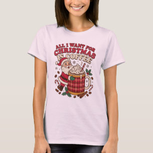 T-shirt Moment de café de Noël cosy avec le Père Noël