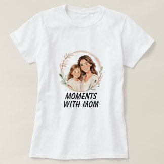 T-shirt Moments avec maman Portrait floral mère fille T