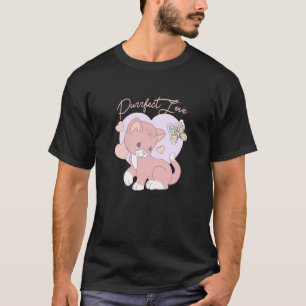 T-shirt Moments Précieux Amour Parfait Chat Douce Rétro