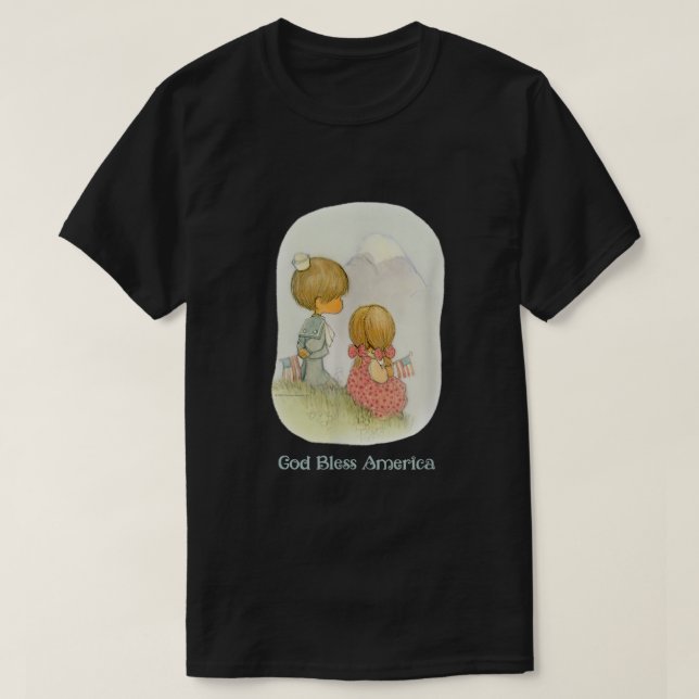 T-shirt Moments précieux Dieu bénisse l'Amérique (Design devant)