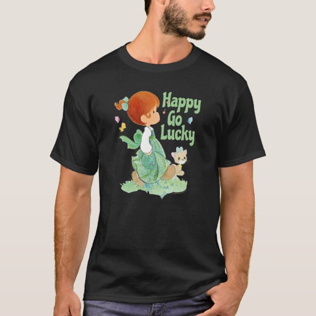T-shirt Moments précieux St. Patrick's Day Happy Go Lucky (Devant)