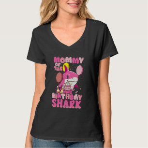 T-shirt Momie de l'anniversaire Enfant Shark Party Match d