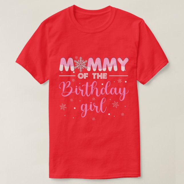 T-shirt Momie de l'anniversaire Fille d'hiver Onederland 1 (Design devant)