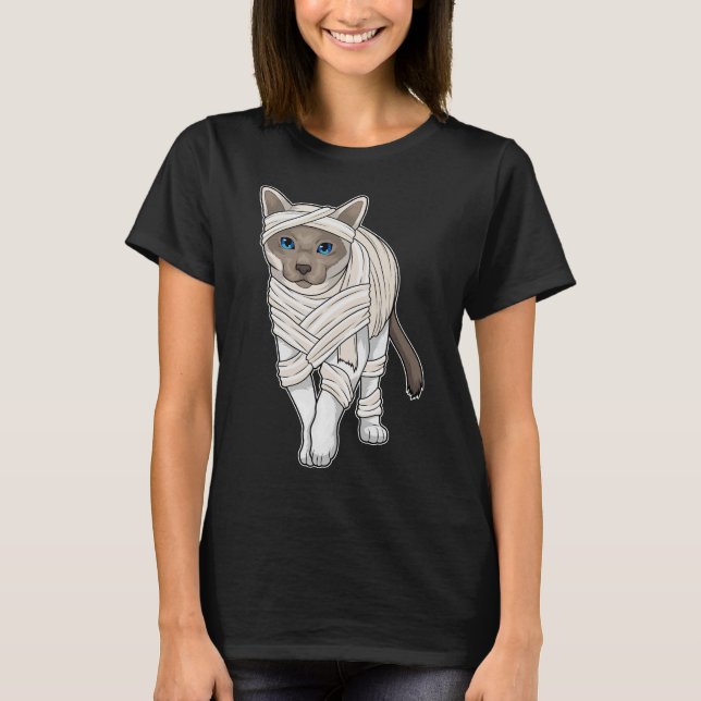 T-shirt momie d'Halloween siamese (Devant)