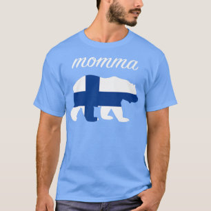 T-shirt Momma Bear Finlande Drapeau Finnois Racines Premiu