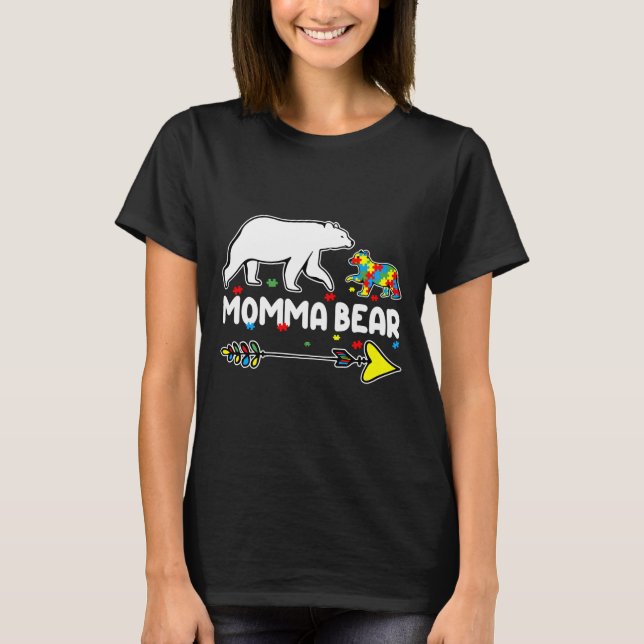 T-shirt Momma Bear Sensibilisation sur l'autisme Autistic (Devant)