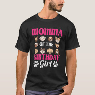 T-shirt Momma De L'Anniversaire Fille Chien Paw Anniversai