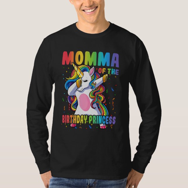 T-shirt Momma De L'Anniversaire Princesse Dabbing Unicorn  (Devant)