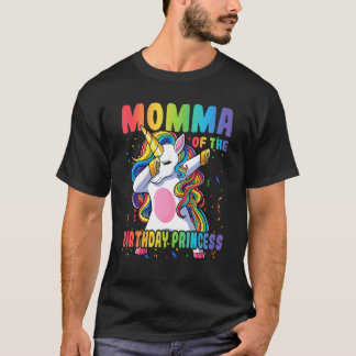 T-shirt Momma De L'Anniversaire Princesse Dabbing Unicorn