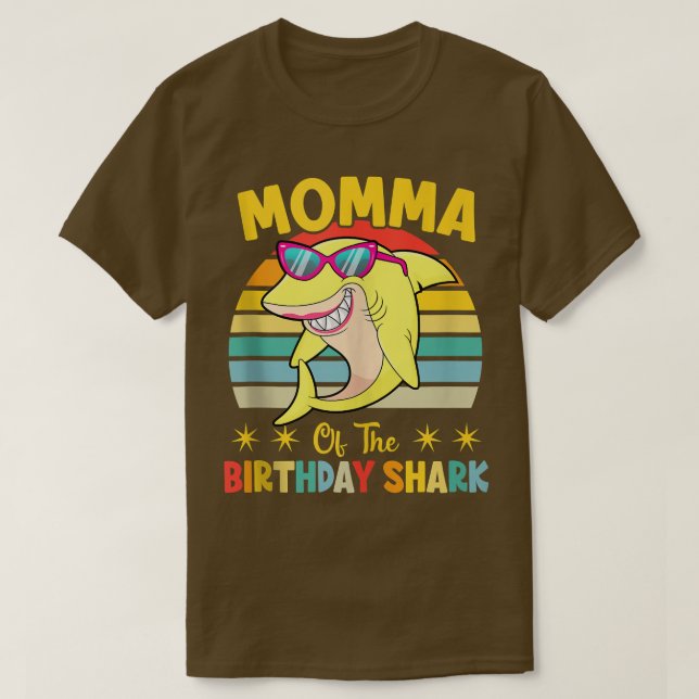 T-shirt Momma Du Requin Anniversaire Famille Correspondant (Design devant)