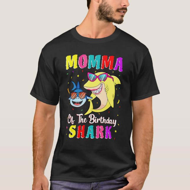 T-shirt Momma Du Requin Anniversaire Famille Correspondant (Devant)