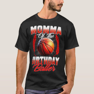 T-shirt Momma Of The Birthday Boy Basketball Birthday Fami