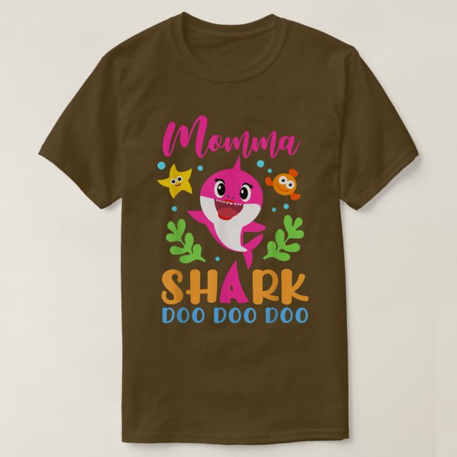 T-shirt Momma SharkMomma Shark Lover Fête des mères de fam (Design devant)