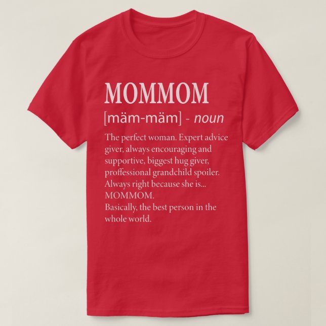T-shirt Mommom Definition  Funny Grandma  (Design devant)