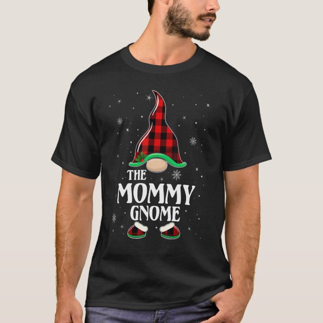 T-shirt Mommy Gnome Buffalo Plaid Matching Family Group Ch (Devant)