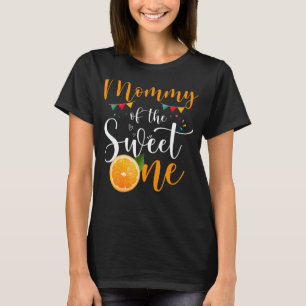 T-shirt Mommy Of Sweet Un 1er Anniversaire Famille Orange