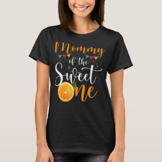 T-shirt Mommy Of Sweet Un 1er Anniversaire Famille Orange