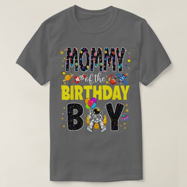 T-shirt Mommy of the Birthday Boy Mom 2nd Outer Space Outf (Design devant)