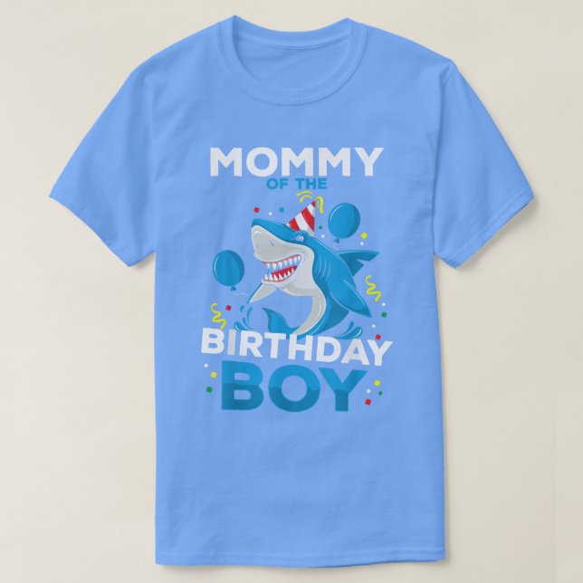 T-shirt Mommy of the Birthday Boy Shark Ocean Thème Matchi (Design devant)