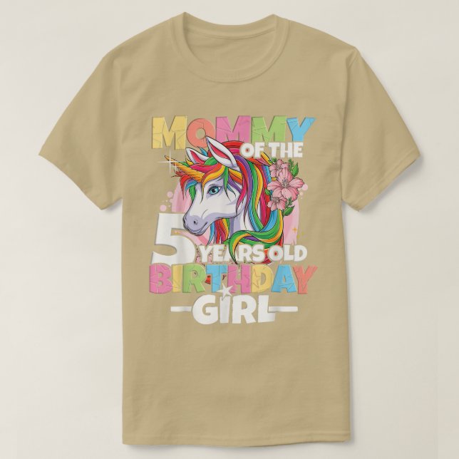 T-shirt Mommy of the birthday girl  5th birthday daughter  (Design devant)