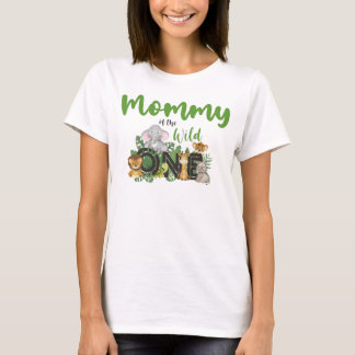 T-shirt Mommy of the Wild One Jungle Safari Zoo Animaux