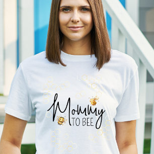 T-shirt Mommy to Bee Baby shower Jaune Script noir