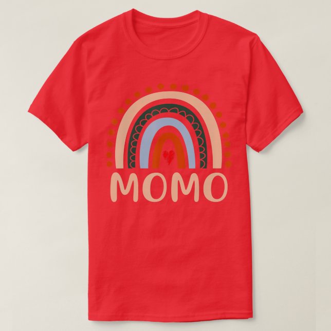 T-shirt Momo Arc-en-ciel Grand-mère mignonne Fête des mère (Design devant)