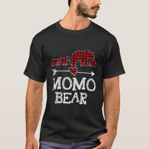 T-shirt Momo Bear Noël Pyjama Rouge Plaid Buffalo Famil