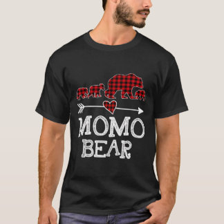 T-shirt Momo Bear Noël Pyjama Rouge Plaid Buffalo Famil