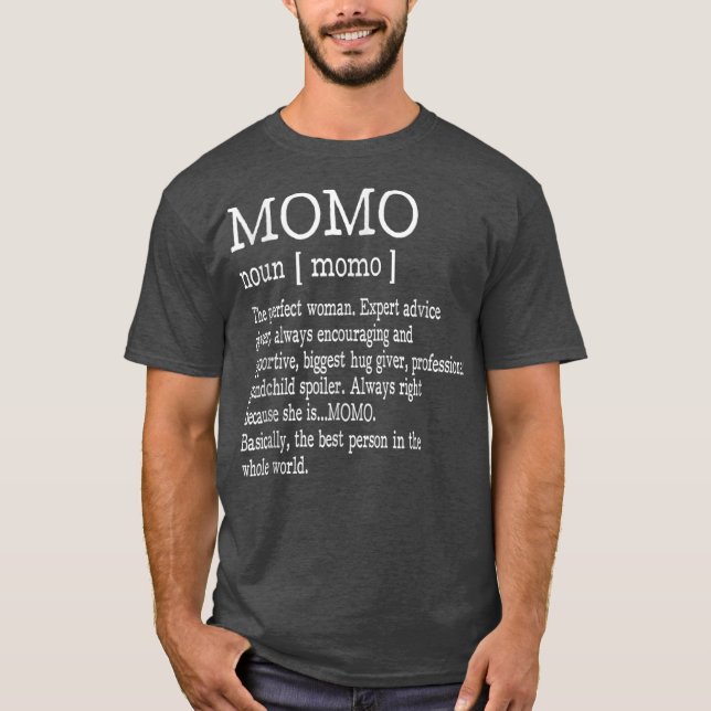 T-shirt Momo Définition Grand-mère Jour des mères Cadeaux  (Devant)