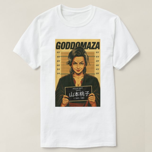 T-SHIRT MOMOKO MUGSHOT TOMBE COULEUR (TEXTE JAPONSE) (Design devant)