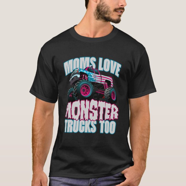 T-shirt Moms Aime Les Camions Monster Trop Mignonne Fête d (Devant)