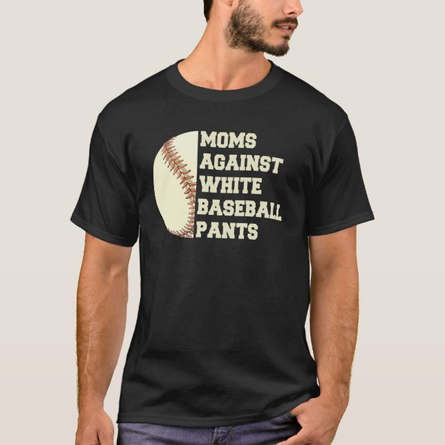 T-shirt Moms Contre Blancs De Basball Pantalons Femme Dit  (Devant)