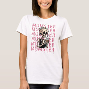 T-shirt Momster Funny Maman Halloween Costume Blanc