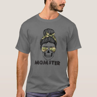 T-shirt Momster Halloween Costume Zombie Crâne maman Messy