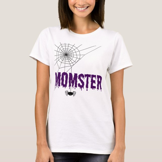 T-shirt Momster Purple Driple Police Spider Web (Devant)