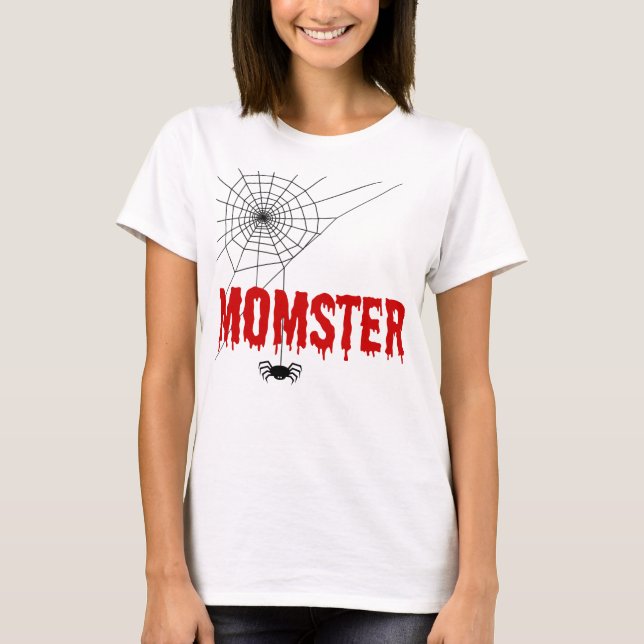 T-shirt Momster Red Driving Police Spider Web (Devant)