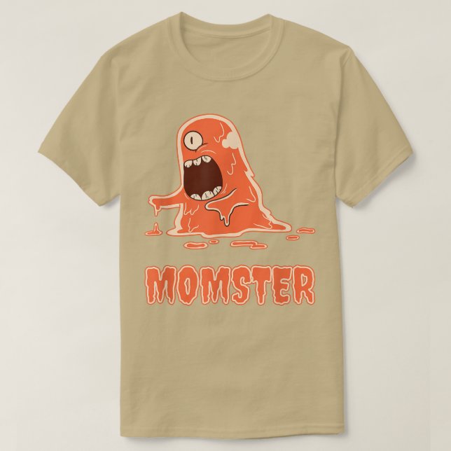 T-shirt Momster Scary Orange Slime Monstre Halloween Maman (Design devant)