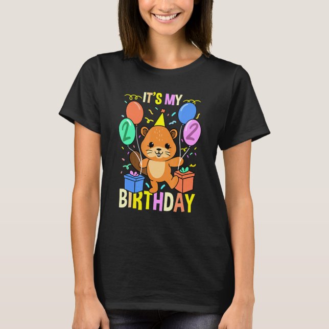 T-shirt Mon 2e castor d'anniversaire (Devant)
