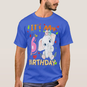T-shirt Mon 6e anniversaire Elephant 6 ans pour les filles