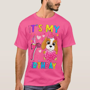 T-shirt Mon 7e anniversaire fille drôle chien Anniversaire