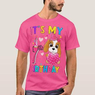 T-shirt Mon 7e anniversaire fille drôle chien Anniversaire