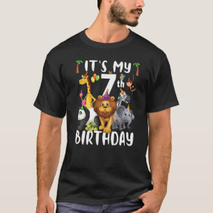 T-shirt Mon 7e anniversaire Zoo Safari Jungle Animaux