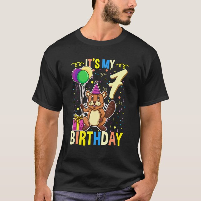 T-shirt Mon 7e castor anniversaire (Devant)