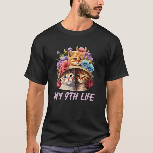T-shirt Mon 9e Chat de Vie Anniversaire Kitten Anniversair (Devant)