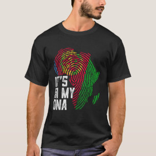 T-shirt Mon Adn Erythrée Drapeau Vêtements Noir Africain A