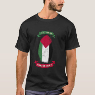 T-shirt Mon Adn Est Palestinien Palestine Drapeau Empreint